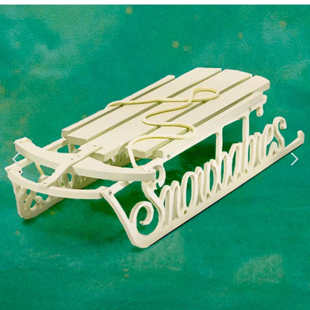 White Snowbabies Sled Decor